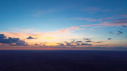 sonnaufgang, wolken, 3 farbig, rot, gelb, blau, natur, luftaufnahme, 