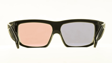 Cinema 3D glasses on a white background