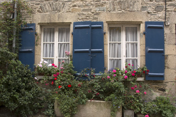 Vecchi finestre in Bretagne, Francia