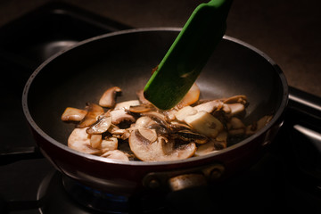 Mushrooms in a pan