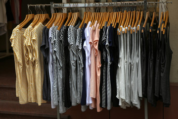 Clothing for sale in the store