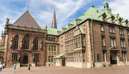 Side wing of the historical town hall of Bremen, Germany