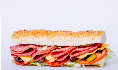 Sub Sandwich on white background 