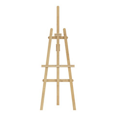 Wooden easel. Isolated on white background. 3D rendering.