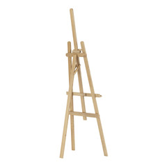 Wooden easel. Isolated on white background. 3D rendering.