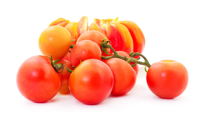  Tomatoes isolated on white.