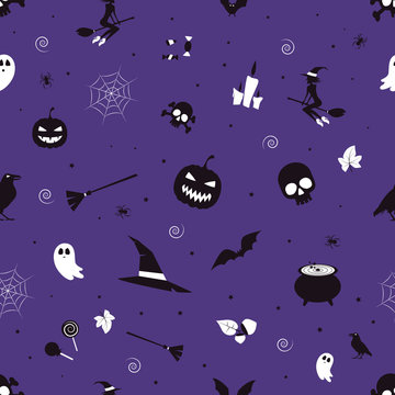 Happy halloween. Seamless pattern for print. Vector illustration