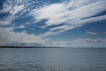 Cloudy sky over Liepaja harbor, Latvia.