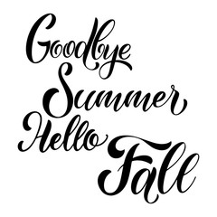 Hello Autumn lettering. Elements for invitations, posters, greeting cards. Seasons Greetings