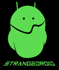 emoticon android, strange android minimalism creative logo