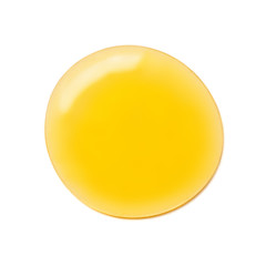 Flowing Honey drop  isolated on white background. Top view