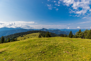 Fototapeta na wymiar Hiking From Lake Weissensee To Mt. Latschur 2.336m In Carinthia Austria
