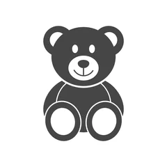 Fotobehang Cute smiling teddy bear icon or logo © sljubisa