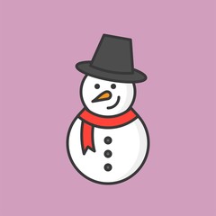snowman, filled outline icon for Christmas theme