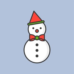 snowman, filled outline icon for Christmas theme