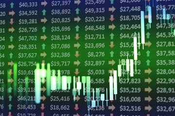 Charts of financial instruments with various type of indicators including volume analysis for professional technical analysis on the monitor of a computer. Fundamental and technical analysis concept.
