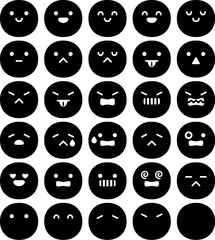 顔、表情のアイコンセット