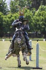 A knight during medieval jousting tournament