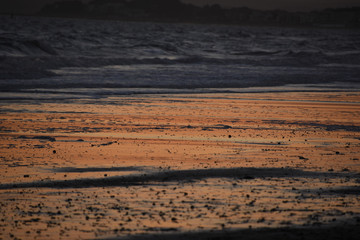 The beach at sunset