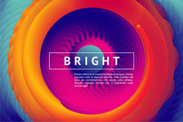 Abstract horizontal background with color vortex. Presentation cover with spiral lines and vibrant gradient.