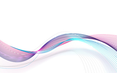 Abstract wavy lines connecting futuristic background