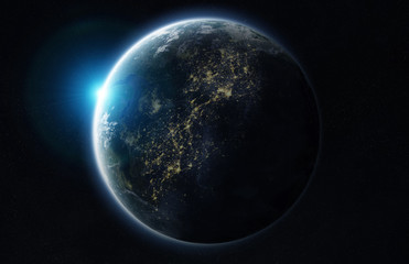 Distant planet system in space with exoplanets 3D rendering elements of this image furnished by NASA