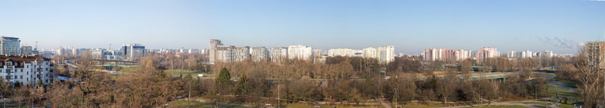 Warsaw - view of the Ursynów housing estate - a large panorama