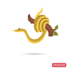 Madagascar leaf nose snake color flat icon