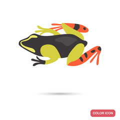 Black mantella frog color flat icon