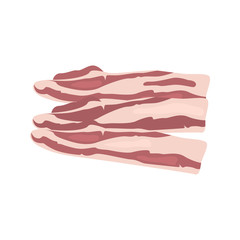 Bacon slicws color vector icon. Color flat design
