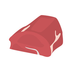 Piece of beef meat vector icon. Color flat design