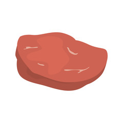 Steak piece vector icon. Color flat design