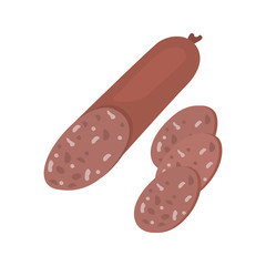 Sausage stick vector icon. Color flat design