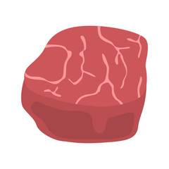 Steak piece vector icon. Color flat design