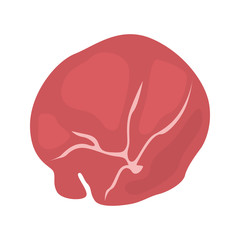 Meat piece vector icon. Color flat design
