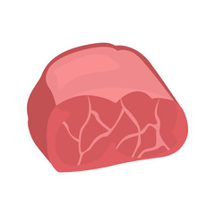Meat piece vector icon. Color flat design