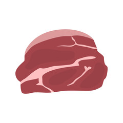 Meat piece vector icon. Color flat design
