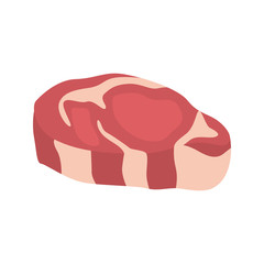 Steak piece vector icon. Color flat design