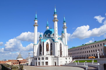 Fototapeta na wymiar Qol Sharif, Qol Sherif or Kol Sharif mosque in Kazan, the capital city of Tatarstan republic, Russia