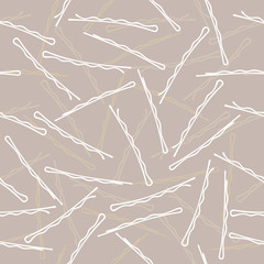 Hairpin. Fashionable vector background with hairpins. A seamless pattern with female accessories for the hairstyle.