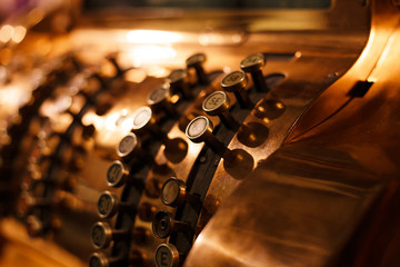 Copper antique cash register close-up