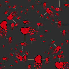 candy hearts pattern vector. Seamless vector pattern with lollipops. Wrapping textile fabric wallpaper design.