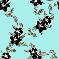 Elegance pattern with flowers and leaf.Floral vector illustration.
