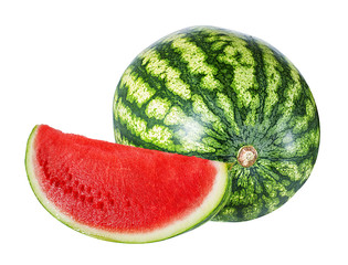 Fresh watermelon isolated on white background with clipping path