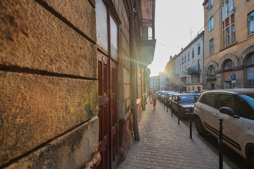 Lviv, Ukraine - April 28, 2018: eastern europe architecture