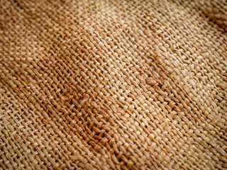 Close Up of brown sackcloth texture background. soft focus