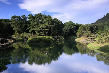 Naklejka na ściany i meble 真夏の日本庭園