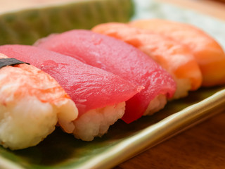 japanese food salmon and tuna sushi delicious