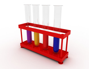 set of chemical utensils . 3d rendered illustration