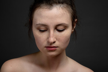 Fototapeta na wymiar woman with a freckles
